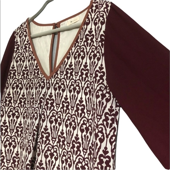 Everly Burgundy long sleeve mini dress - Picture 5 of 9
